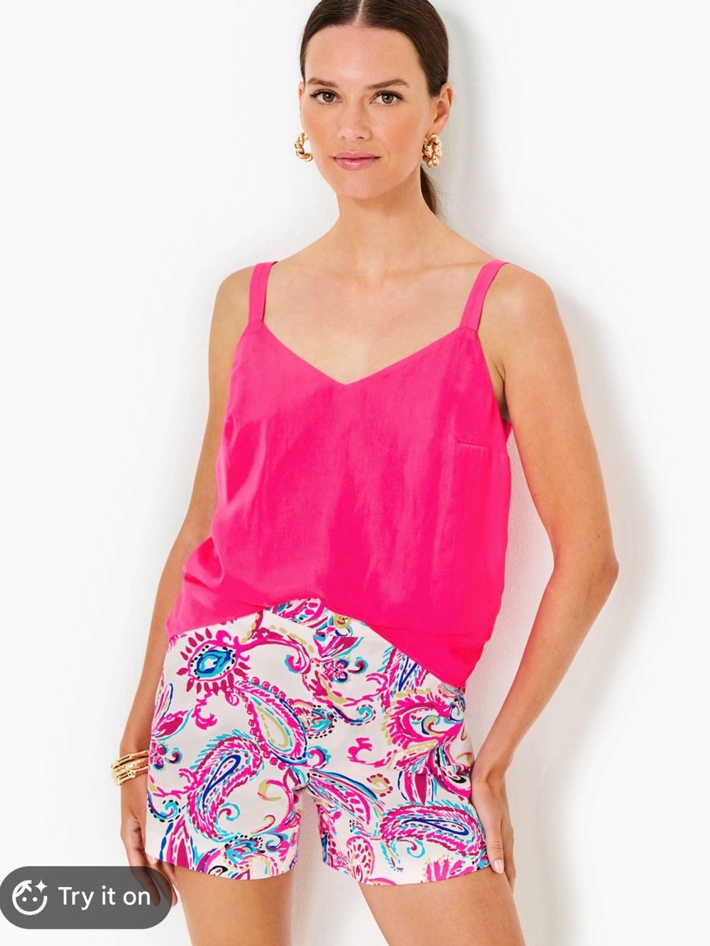 Lilly Pulitzer Nadia Satin Cami in Passion Fruit Pink